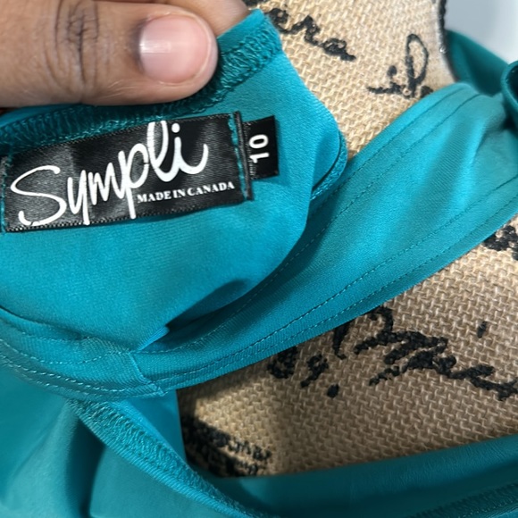 Sympli sleeveless teal Tunic Blouse - Picture 7 of 7